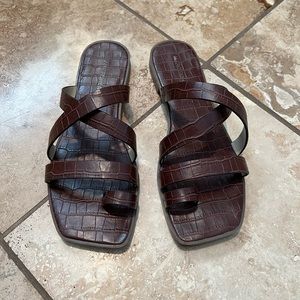 Marc Fisher Brown Croc Sandals